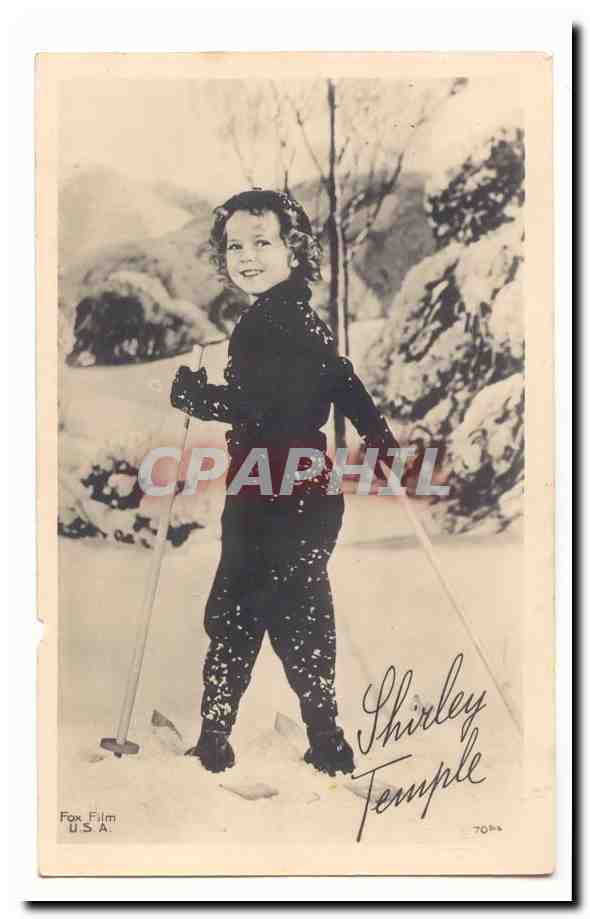 CPA Shirley TEmple (ski neige cinema acteur)
