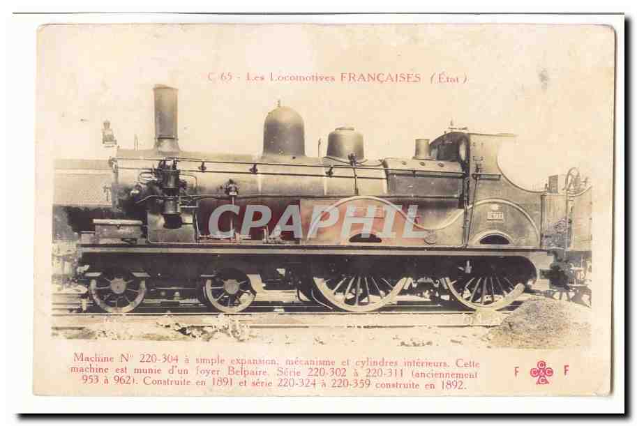 Les locomotives francaises MAchien n°220 304 construite en 1891 TOP