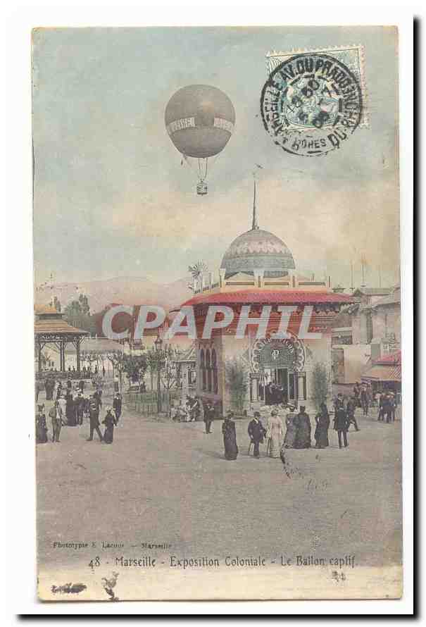 Marseille Exposition coloniale Le ballon captif TOP