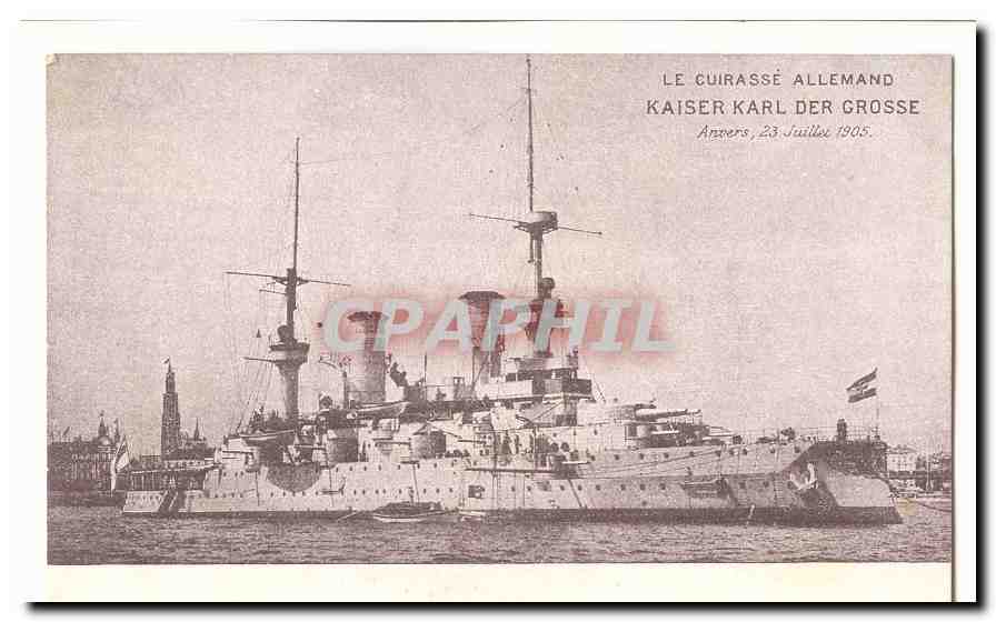 Le cuirassé allemand Kaiser Karl der Große — Anvers, 23 juillet 1905