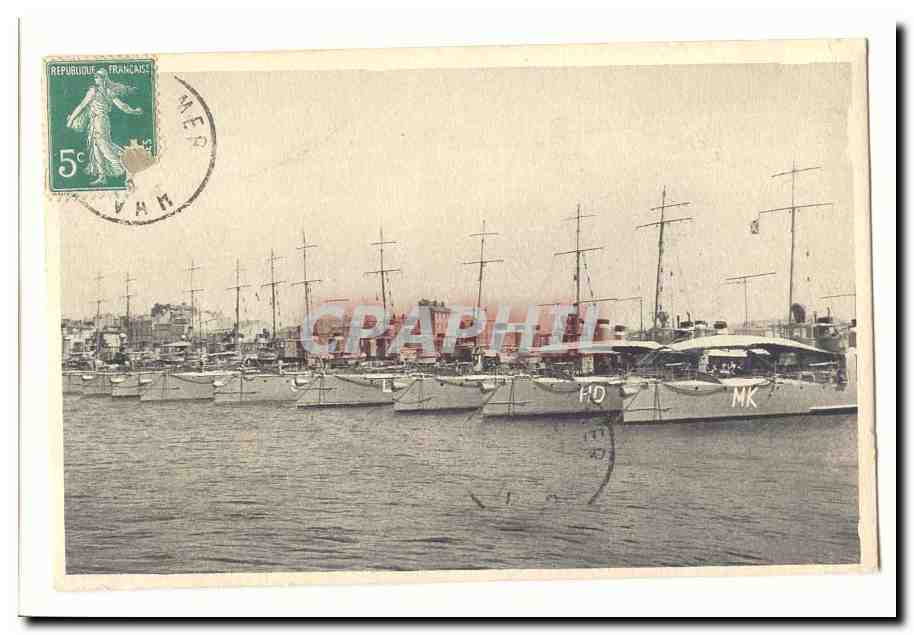 CPA Toulon Vue d'ensemble des torpilleurs (ship boat bateau)