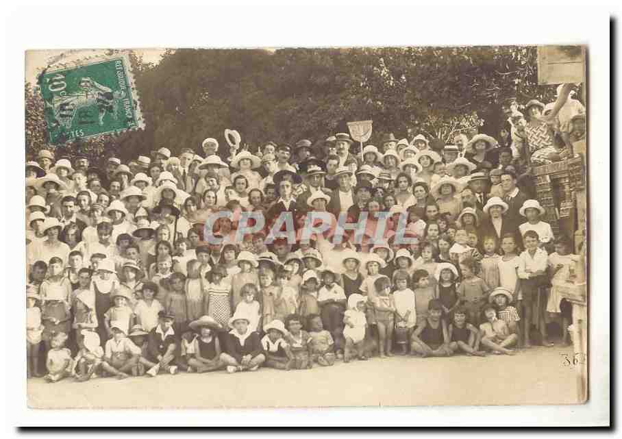 CARTE PHOTO Arcachon Enfants a la plage TOP