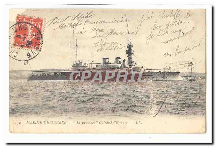 Marine de guerre CPA Le Bouvines Cuirasse d'escadre (boat ship bateau)