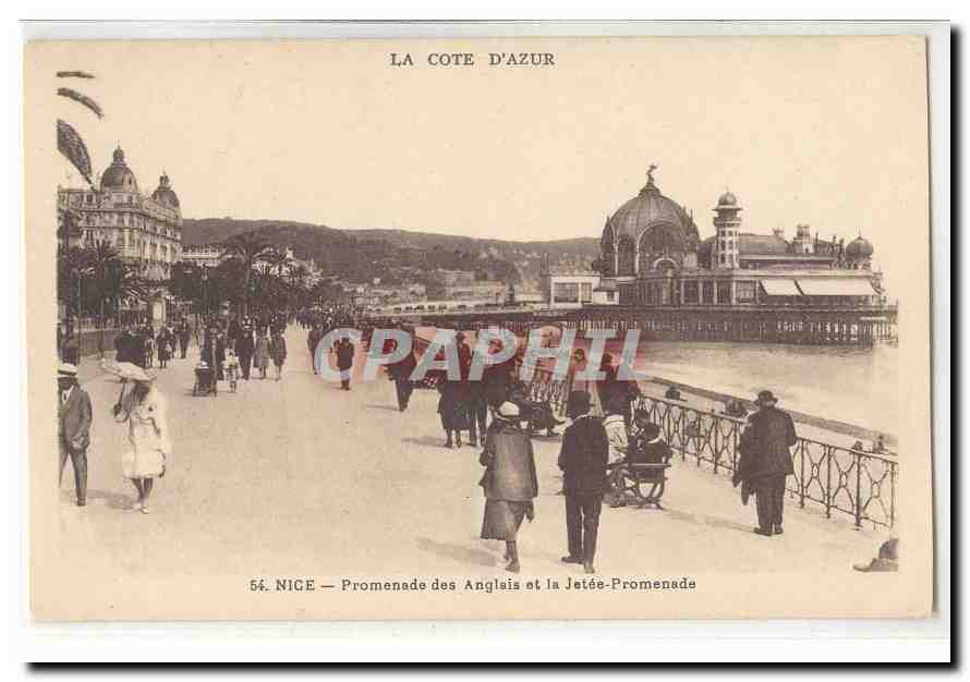 Nice CPA promenade des anglais et la jetee promenade