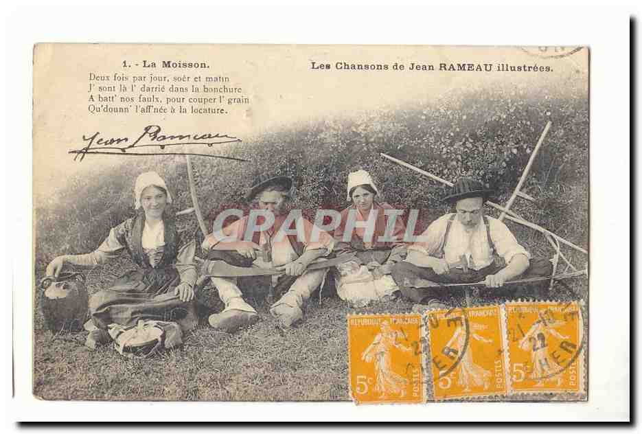 Les chansons de Jean rameau CPA La moisson TOP