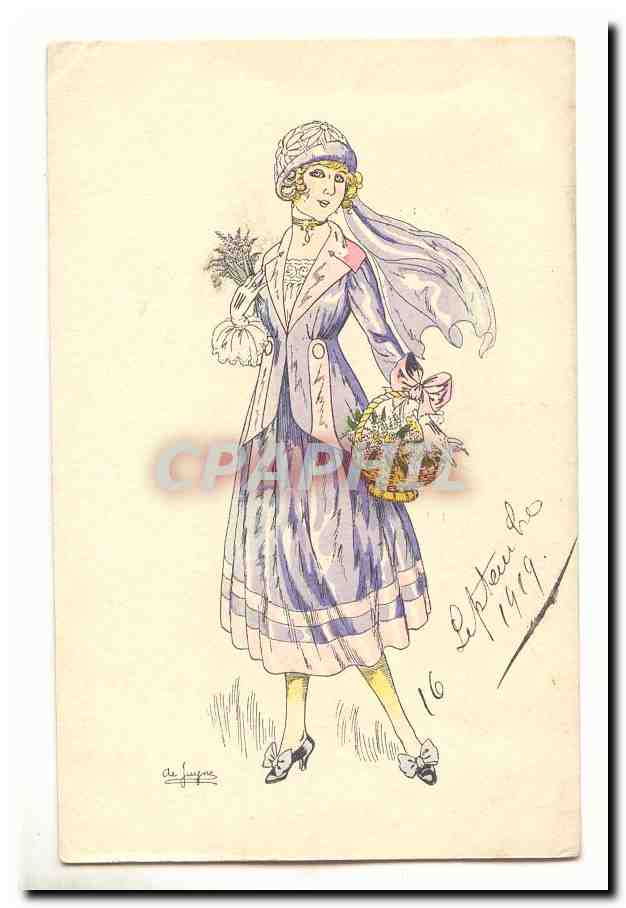 CPA Femme (mode fashion) par Picot