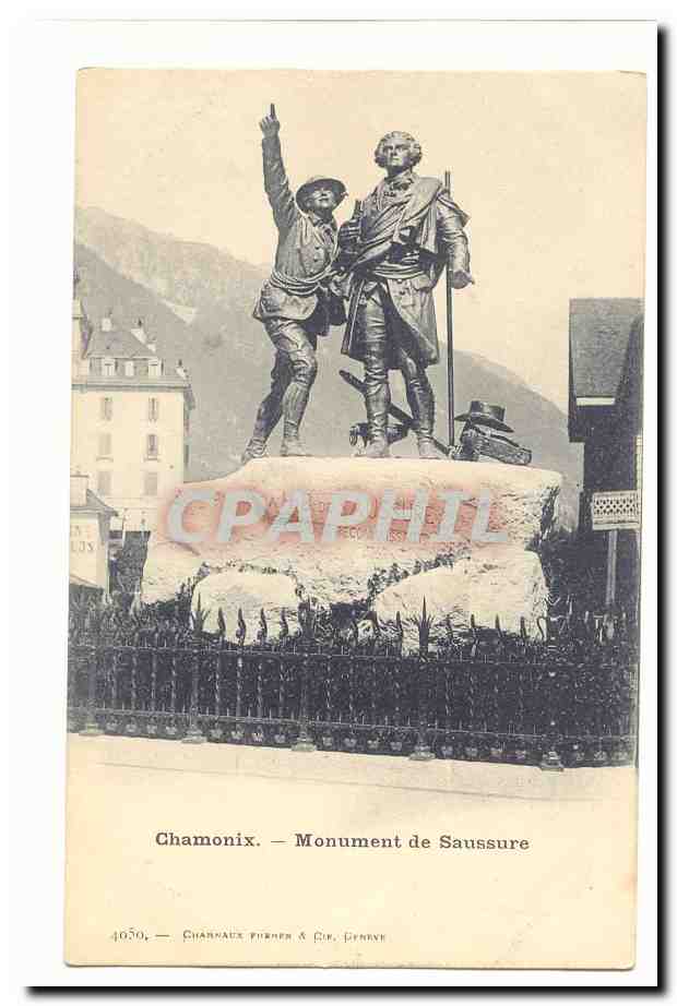 Chamonix CPA Monument de Saussure