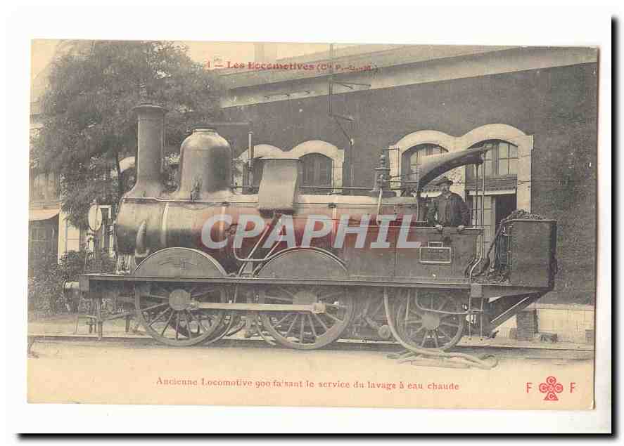 Les locomotives Cie de l'ouest CPA Machine dite bicyclette n°146 service de banlieue TOP (train)
