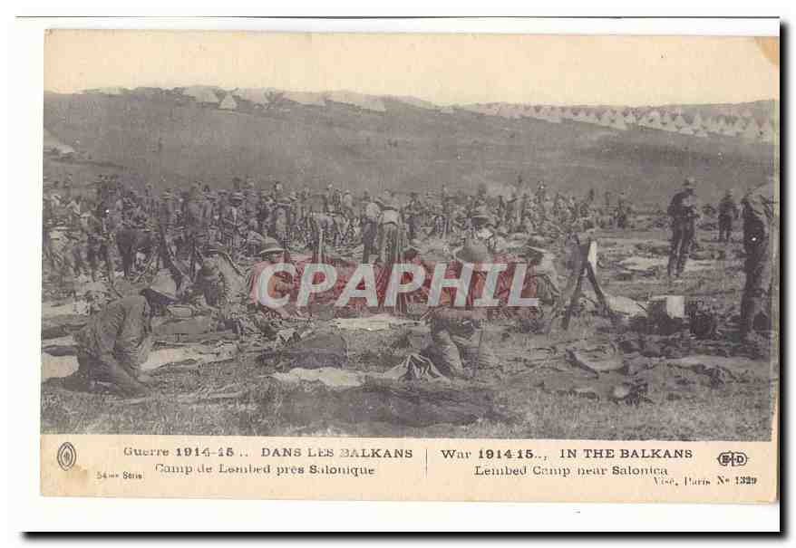 Kamp Lembed bij Saloniki — Oorlog 1914-15 in de Balkan — Uitgever Vice, Parijs, n° 1339