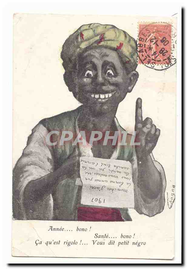 Nègre joyeux — caricature — éditeur inconnu