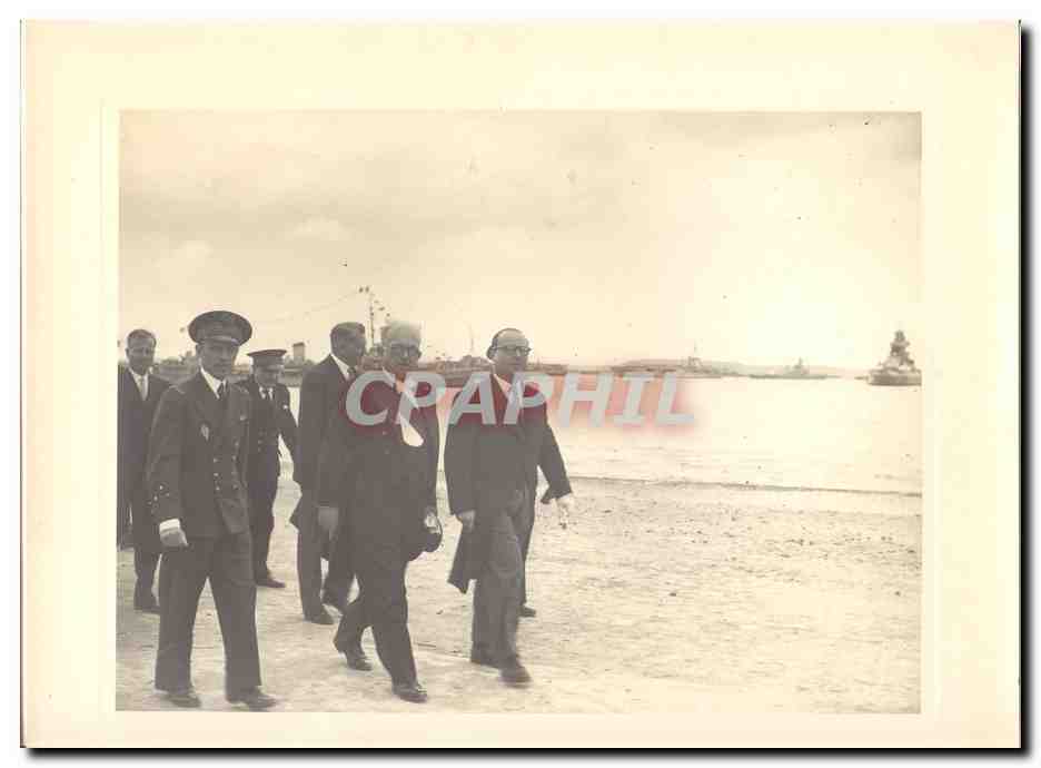 PHOTO Voyage officiel de Mr le President de la Republique en Bretagne 29 et 30 mai 1948 Auriol a Brest Naval Bateaux