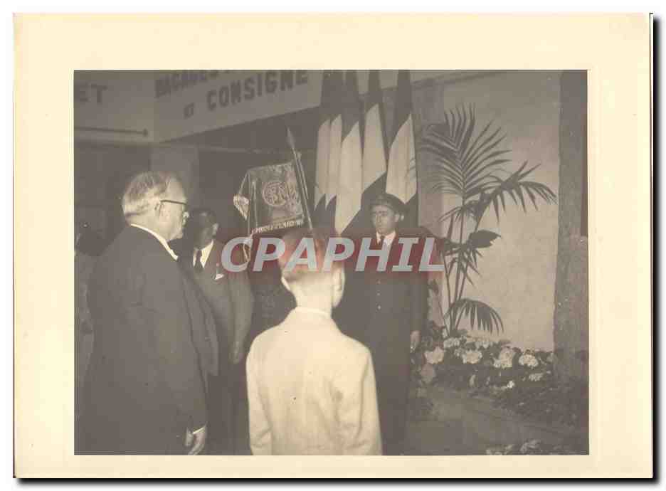 PHOTO Voyage officiel de Mr le President de la Republique en Bretagne 29 et 30 mai 1948 Auriol a Brest Gare cheminots