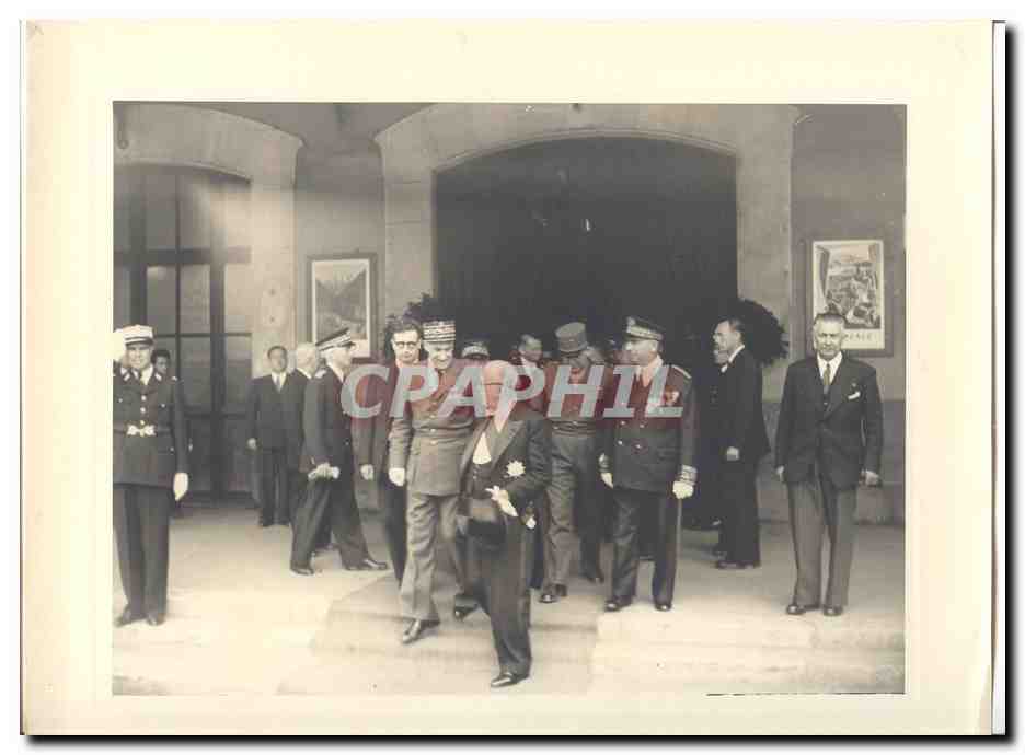 PHOTO Voyage officiel de Mr le President de la Republique Dijon Macon 15 et 16 mai 1948 Auriol a Macon Gare