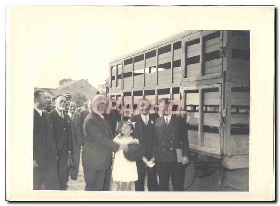 PHOTO Voyage officiel de Mr le President de la Republique Dijon Macon 15 et 16 mai 1948 Auriol a Cuiseaux Occupation