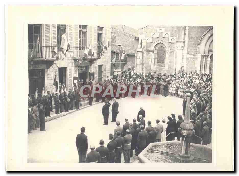 PHOTO Voyage officiel de Mr le President de la Republique Dijon Macon 15 et 16 mai 1948 Auriol a Cuiseaux Hotel de ville