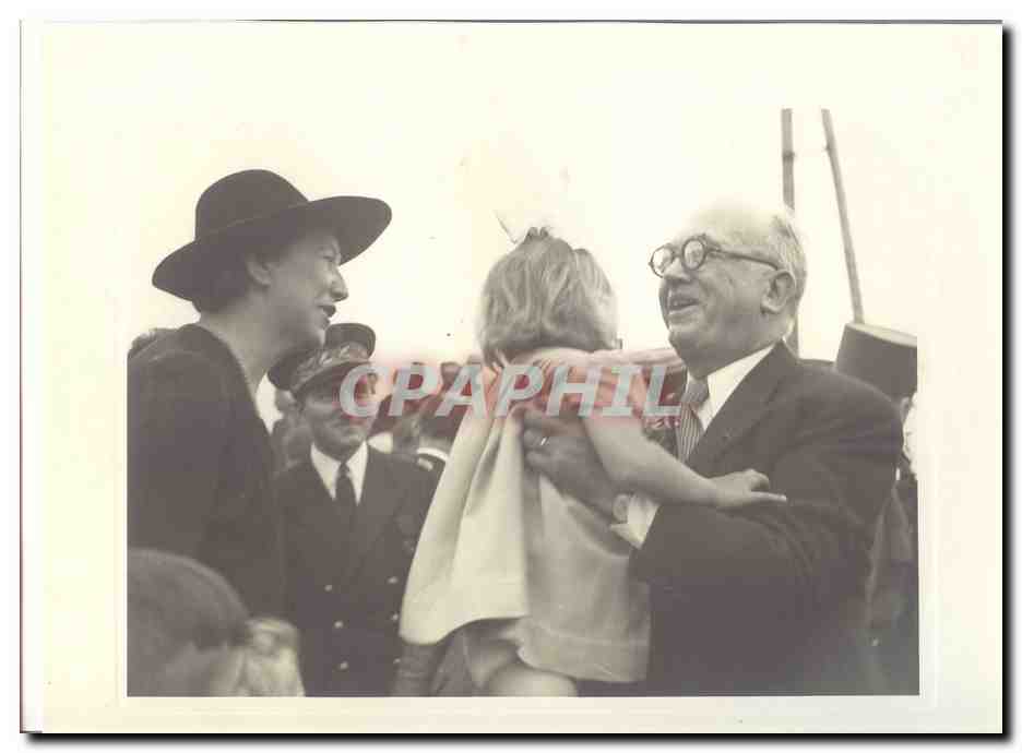 PHOTO Voyage officiel de Mr le President de la Republique en Savoie Mai 1947 Auriol a Carrefour d'Eloise