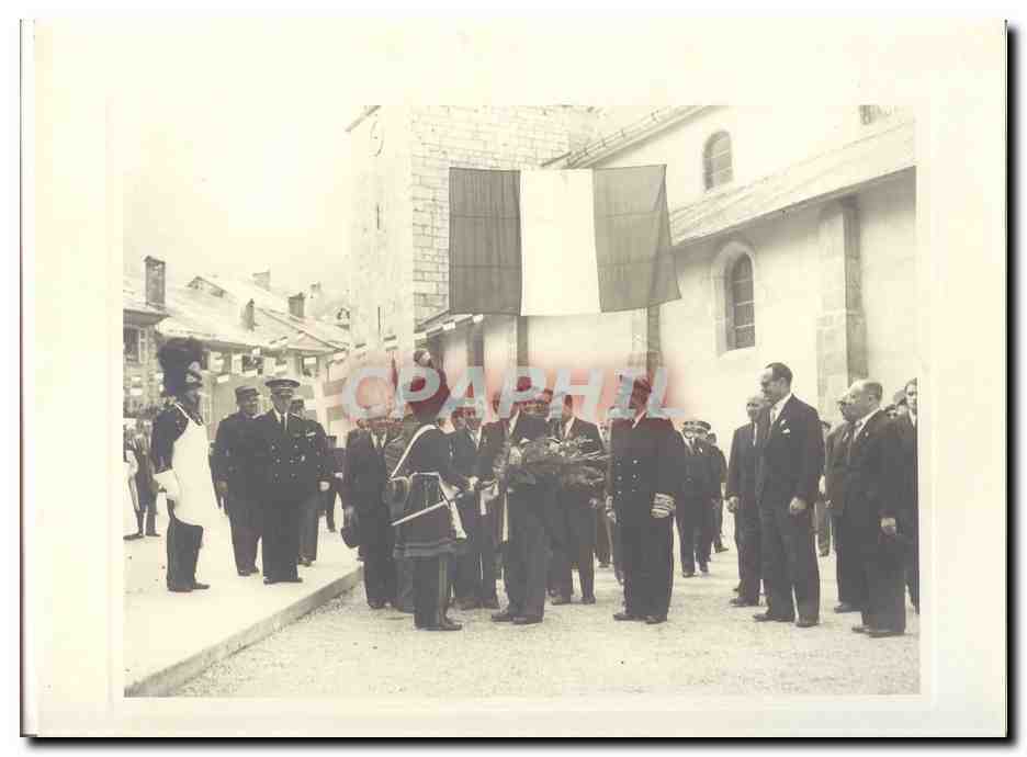 PHOTO Voyage officiel de Mr le President de la Republique en Savoie Mai 1947 Auriol a Thones SApeurs