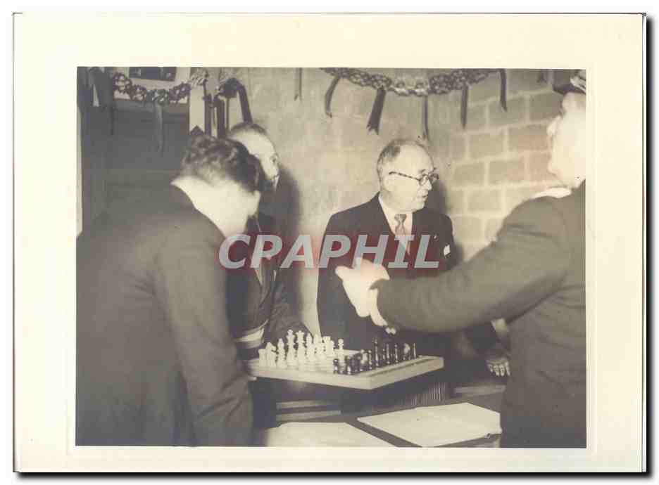 PHOTO Voyage officiel de Mr le President de la Republique en Savoie Mai 1947 Auriol a Dortan Echecs Chess