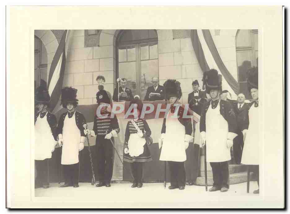 PHOTO Voyage officiel de Mr le President de la Republique en Savoie Mai 1947 Auriol a Thones SApeurs Haas