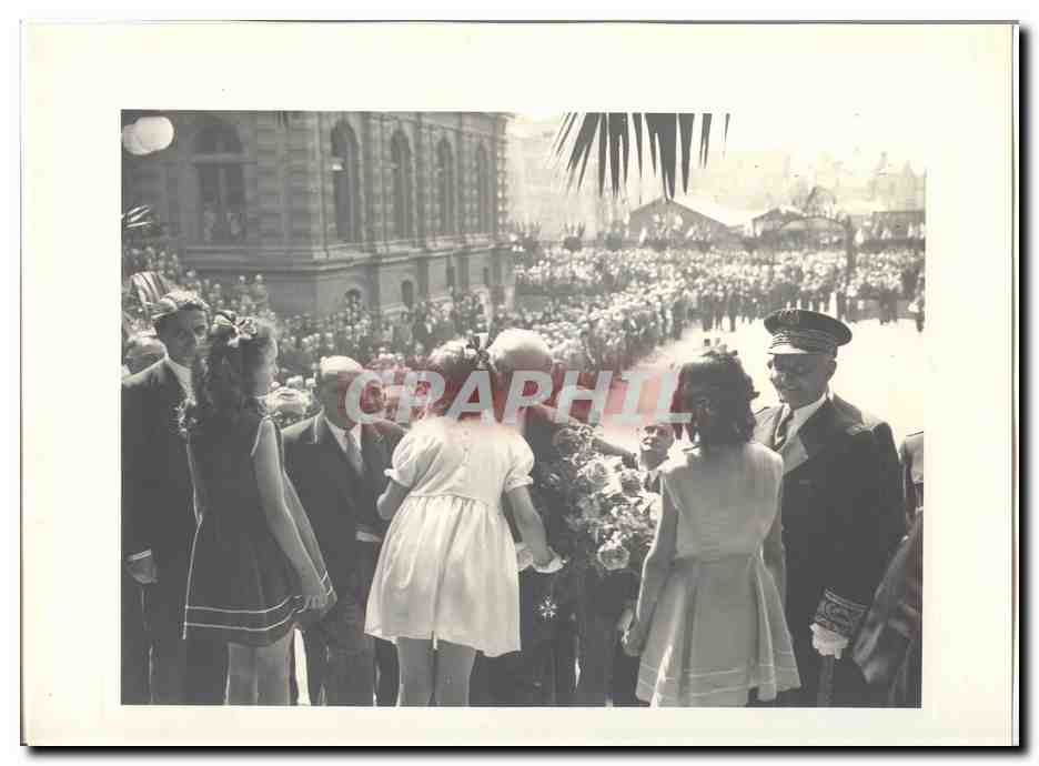 PHOTO Voyage officiel de Mr le President de la Republique Amiens Abbeville 8 Mai 1948 Auriol a Amiens Hotel de ville