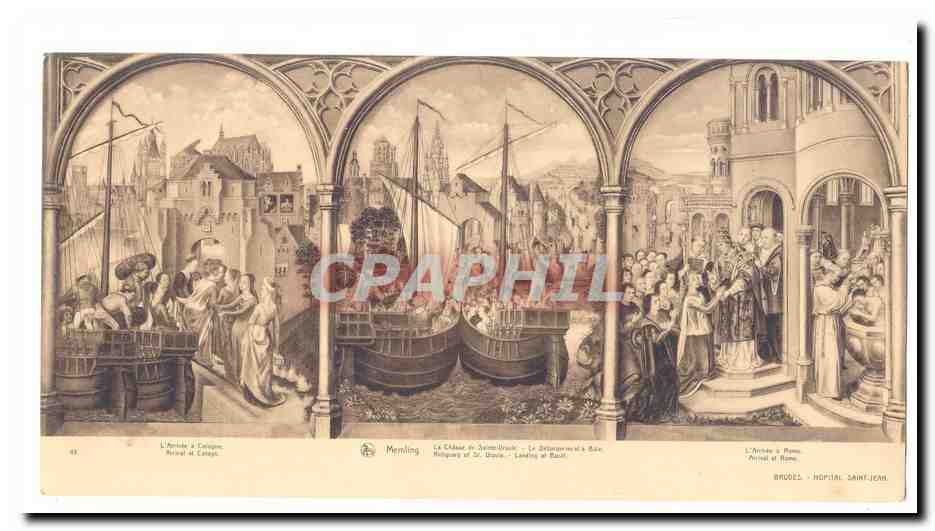 L'Arrivée à Cologne — Le Cabaret de Saint-Grégoire — Le Débarquement à Bâle — L'Arrivée à Rome — Mermling — Brudel - Hôpital Saint-Jean