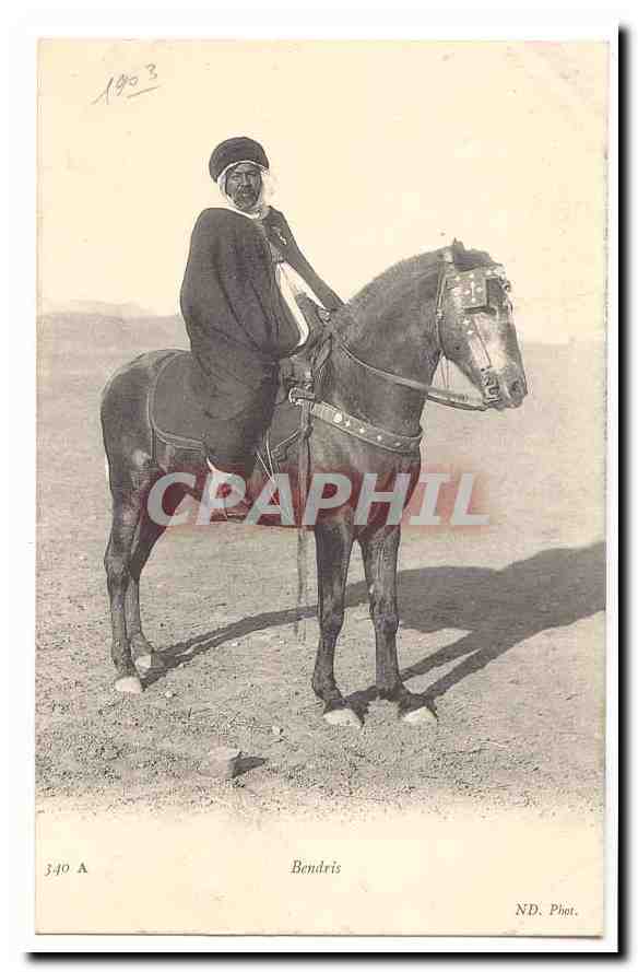 Bendris — cavalier arabe sur un cheval — ND. Phot.