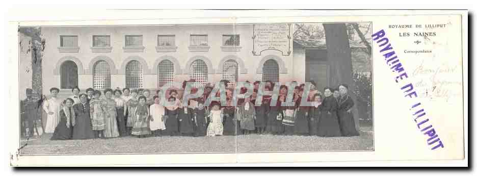 Phenomenes CPA CArte double Royaume de Lilliput Les naines TOP