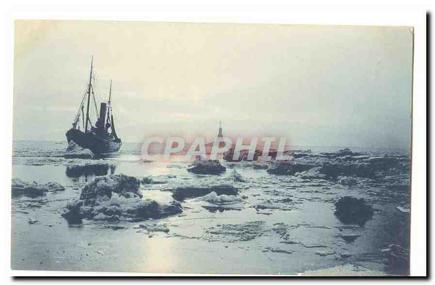Bateau à voile dans un paysage glacé — éditeur non identifié - Voorkant