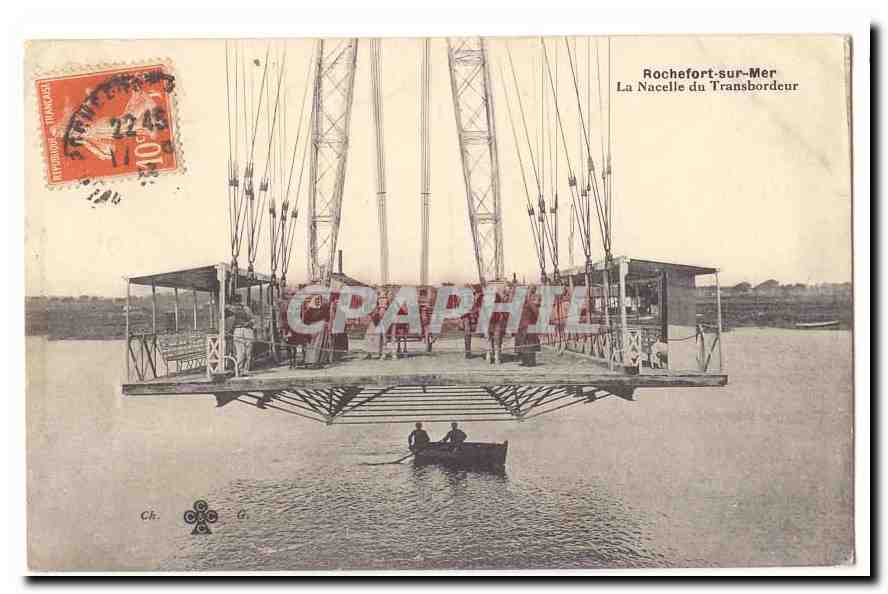 Rochefort sur Mer CPA La nacelle de transbordeur (beau plan)
