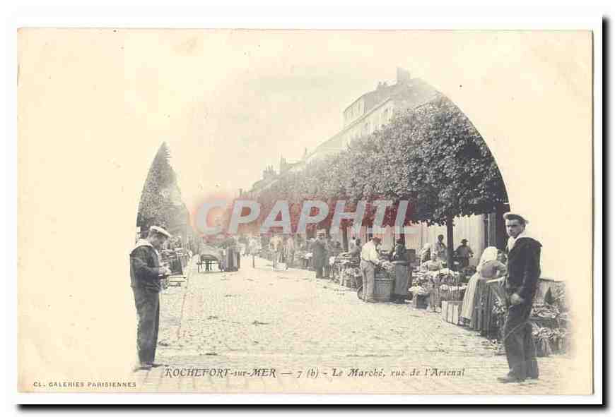 Rochefort sur Mer CPA Le marche rue de l'arsenal (carte precurseur) TOP