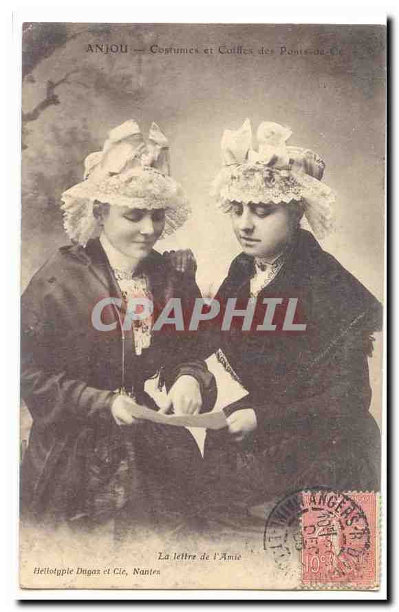 Anjou CPA Costumes et coiffes des ponts de Ce La lettre de l'amie