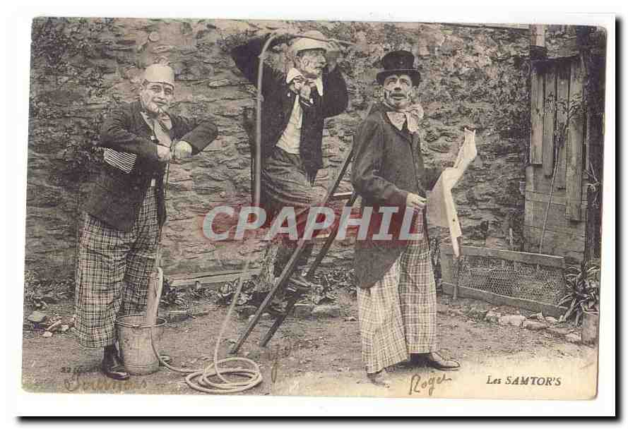 Artiste de cirque / Phenomene CPA Les Samtor's (clowns) RaRe