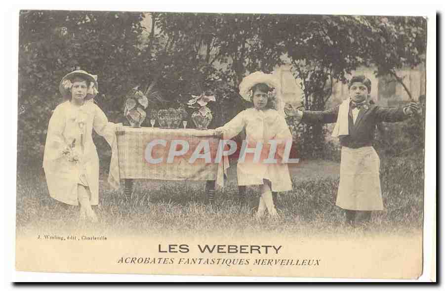 Artiste de cirque / Phenomene CPA Les Waberty Acrobates fantastiques merveilleux