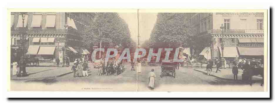 CARTE DOUBLE REPRODUCTION Paris Boulevard des Italiens
