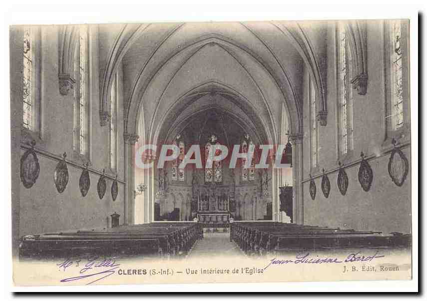 Cleres CPA Vue interieur de l'eglise