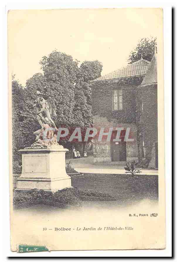 Bolbec CPA Le jardin de l'hotel de ville
