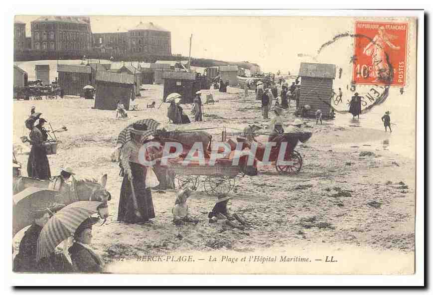 Berck-Plage — La Plage et l'Hôpital Maritime — LL.