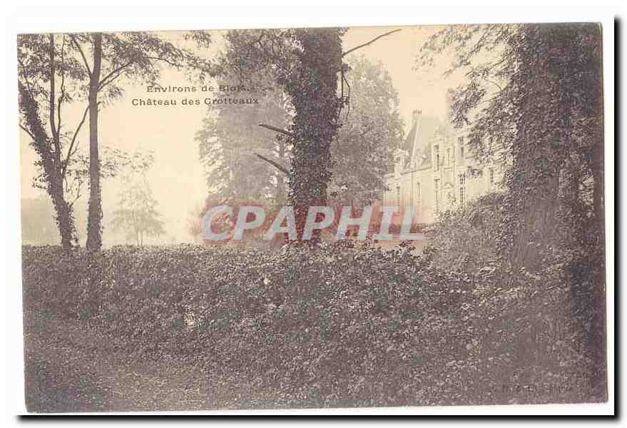 Environs de Blois CPA Chateau des GRotteaux (carte precurseur)