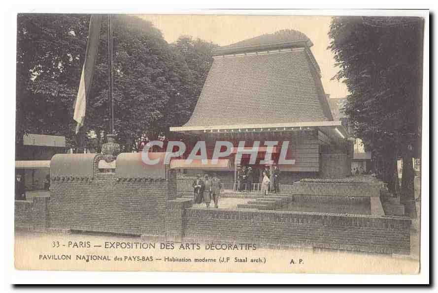 Paris — Exposition des Arts Décoratifs — Pavillon National des Pays-Bas — Habitation moderne (J.F. Staal arch.)