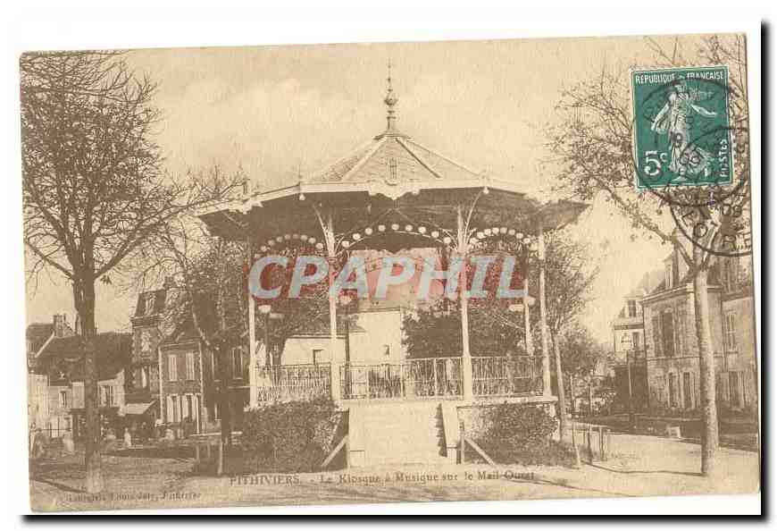 Pithiviers — Le Kiosque à Musique sur le Mail-Ouest — Éditeur : Laurent & Fils, Paris