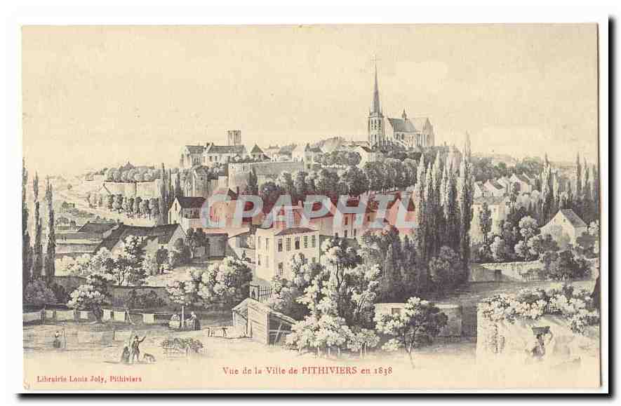 Vue de la Ville de PITHIVIERS en 1838 — Librairie Louis Joly, Pithiviers