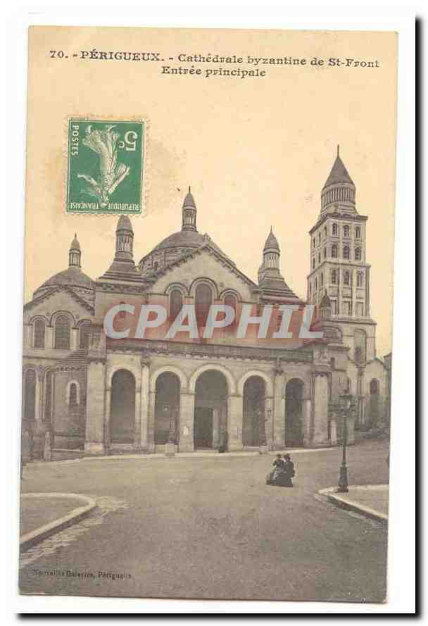 Perigueux CPA Cathedrale byzantine de St FRont Entree principale