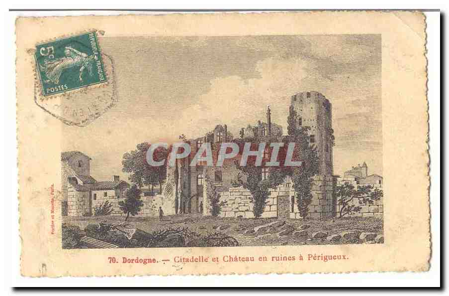 Perigueux CPA Ruines du chateau Barriere