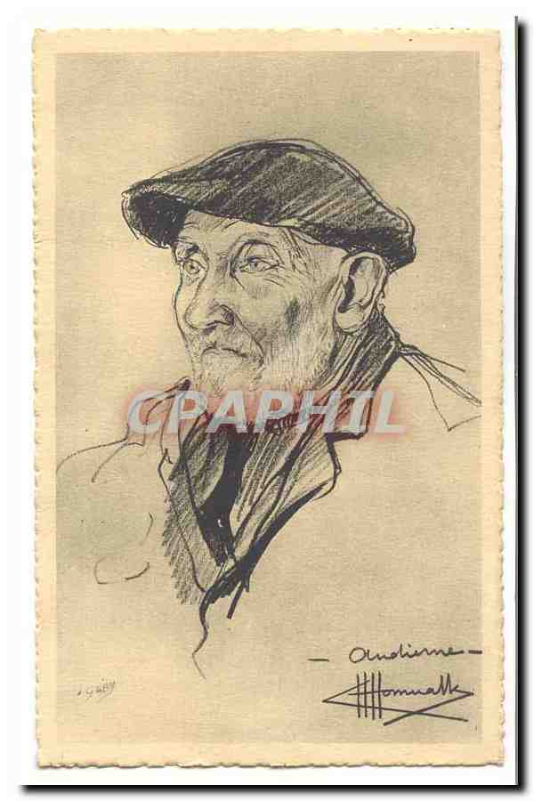 Audierne CPA Types et costumes de France Dessins de Charles Homualx