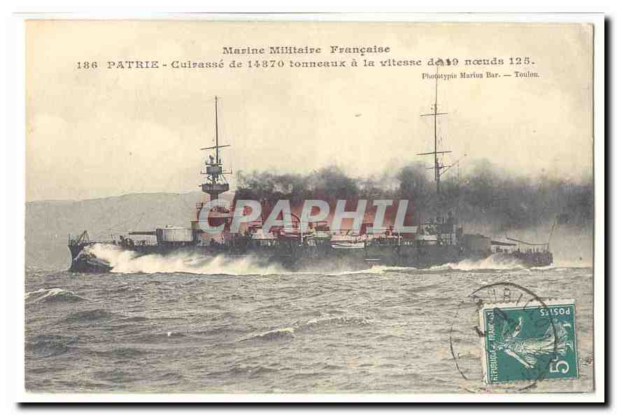 Kriegsgeschwader Patrie — Französische Marine — Phototypie Marius Bar — Toulon