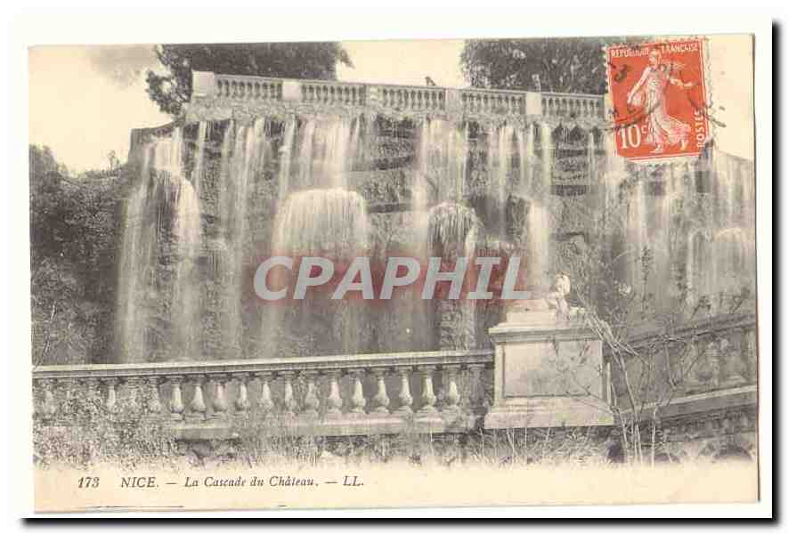 Nice CPA La cascade du chateau