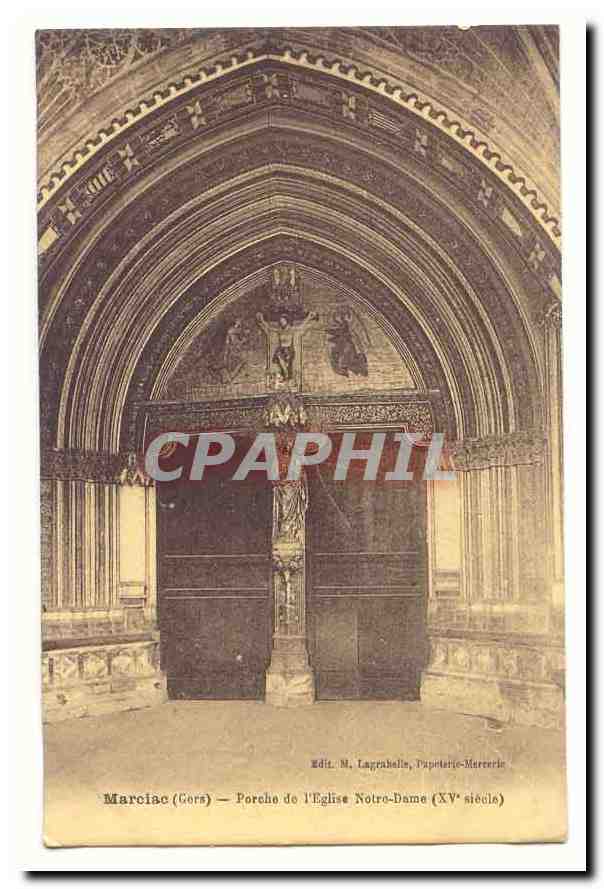 Marciac CPA Porche de l'eglise Notre Dame (XVe siiecle)