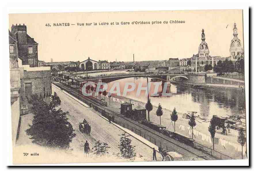 Nantes CPA Vue sur la Loire et la gare d'Orleans prise du chateau