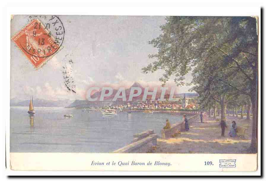 CPA Evian et le quai Baron de Blonay