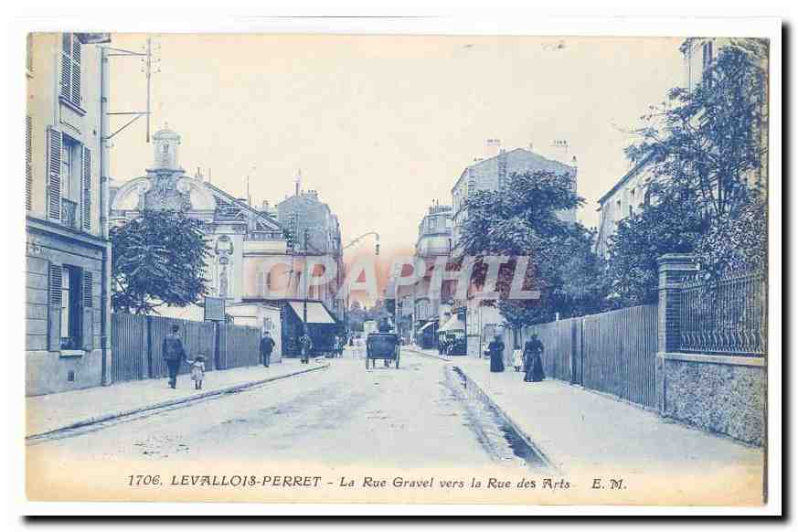 Levallois Perret CPA La Rue Gravel vers la rue des Arts
